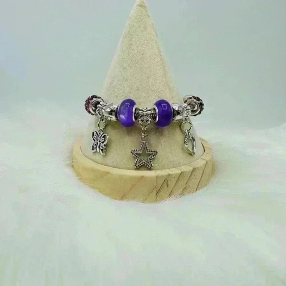 Cute Bracelet With Butterfly & Star Charms - Picture 2 of 4